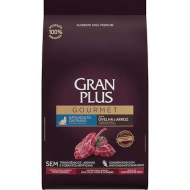 Ração Gran Plus Gourmet Ovelha Arroz Gatos Adultos Castrados 10,1kg