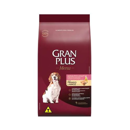 Ração Gran Plus Menu Frango Arroz Cães Adultos Raças Media e Grandes 15kg
