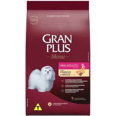 Ração Gran Plus Menu Frango Arroz Cães Adultos Raças Minis 10,1kg