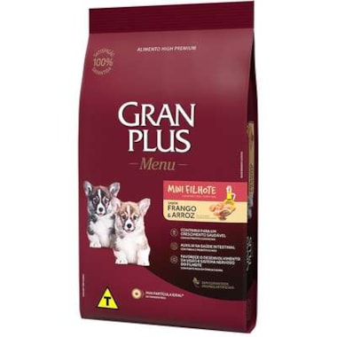 Ração Gran Plus Menu Frango Arroz Cães Filhotes Raças Minis 10,1kg