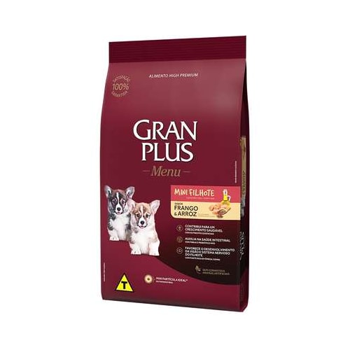 Ração Gran Plus Menu Frango Arroz Cães Filhotes Raças Minis 10,1kg