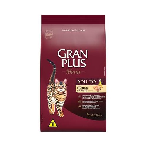 Ração Gran Plus Menu Frango Arroz Gatos Adultos 10,1kg