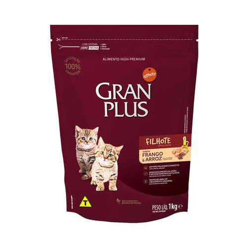 Ração Gran Plus Menu Frango Arroz Gatos Filhotes 1kg