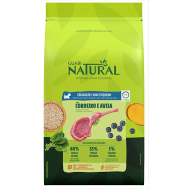 Ração Guabi Natural Cordeiro Aveia Cães Adultos Raças Pequenas 1kg
