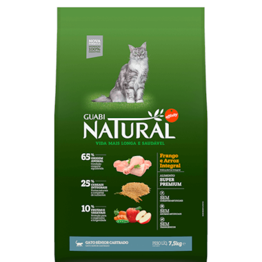 Ração Guabi Natural Frango e Arroz Gatos Sênior Castrados 1,5kg