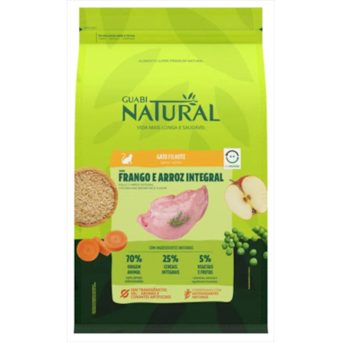 Ração Guabi Natural Frango e Arroz Integral Gatos Filhotes 500g