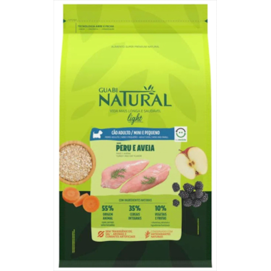 Ração Guabi Natural Light Peru Aveia Cães Adultos Raças Mini e Pequenas 2,5kg