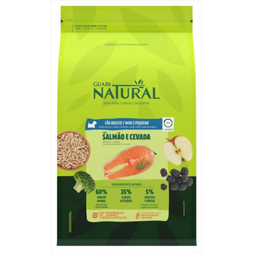 Ração Guabi Natural Salmão Cevada Cães Adultos Raças Mini e Pequenas 1kg