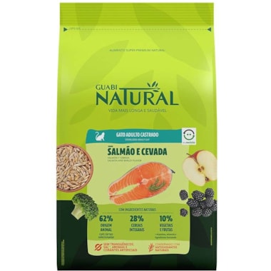 Ração Guabi Natural Salmão Cevada Gatos Adultos Castrados 1,5kg
