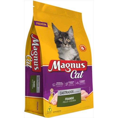 Ração Magnus Cat Frango Gatos Adultos Castrados 10,1kg