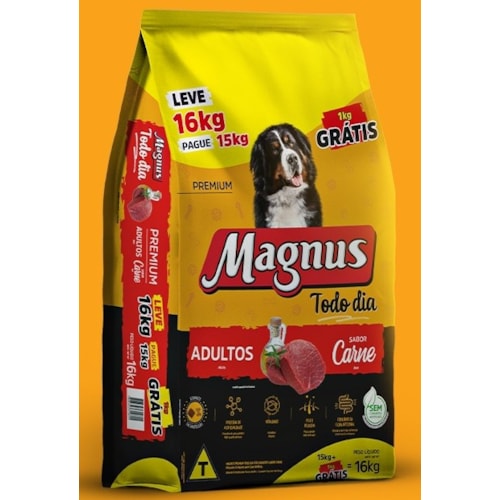 Ração Magnus Todo Dia Carne Cães Adultos 16kg