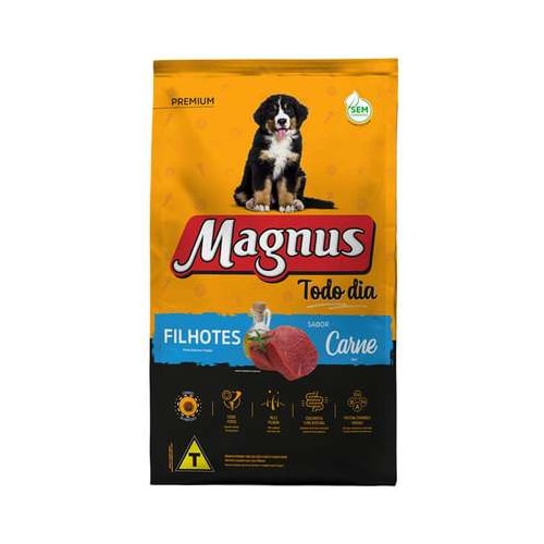 Ração Magnus Todo Dia Carne Cães Filhotes 20kg