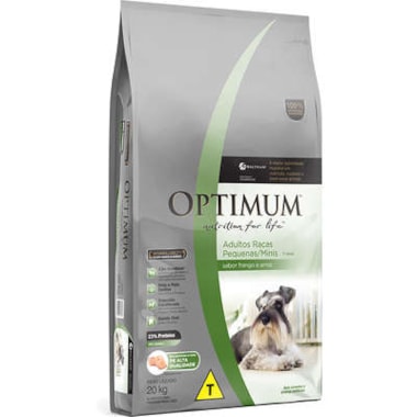 Ração Optimum Frango Arroz Cães Adultos Raças Mini e Pequenas 20kg