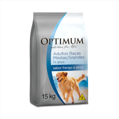Ração Optimum Frango e Arroz Cães Adultos Raças Médias e Grandes 15kg