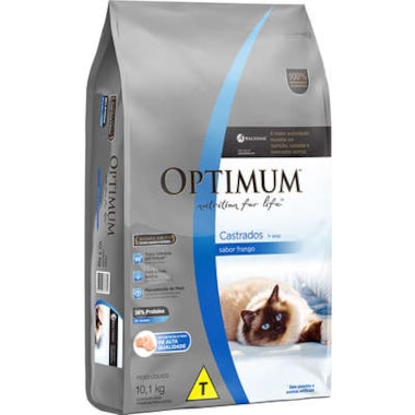 Ração Optimum Frango Gatos Adultos Castrados 10,1kg