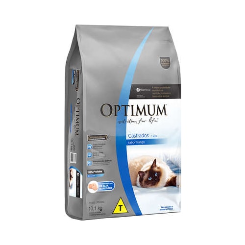 Ração Optimum Frango Gatos Adultos Castrados 10,1kg