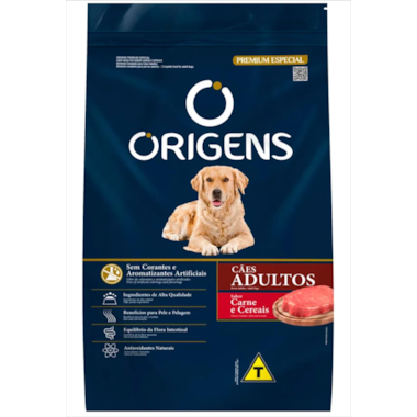 Ração Origens Carne e Cereais Cães Adultos 20kg