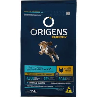 Ração Origens Energy Frango Cães Filhotes 15kg