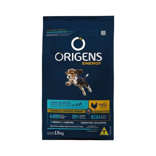 Ração Origens Energy Frango Cães Filhotes 15kg