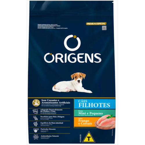 Ração Origens Frango e Cereais Cães Filhotes Raças Mini e Pequenas 1kg
