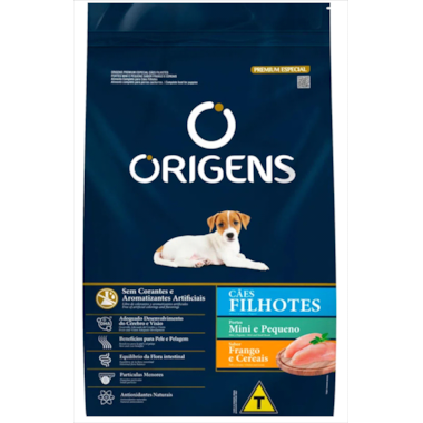 Ração Origens Frango e Cereais Cães Filhotes Raças Pequenas 10,1kg