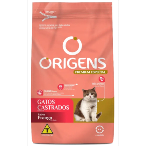 Ração Origens Frango Gatos Castrados 3kg