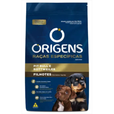 Ração Origens Pit Bull e Rottweiler Cães Filhotes 15kg