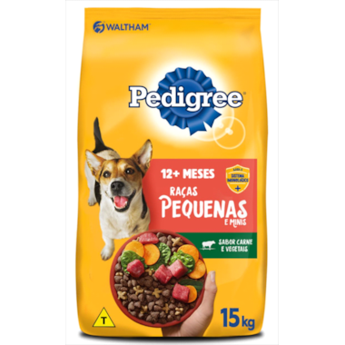 Ração Pedigree Carne e Vegetais Cães Adultos Raças Pequenas 15kg