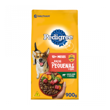 Ração Pedigree Carne e Vegetais Cães Adultos Raças Pequenas 900g