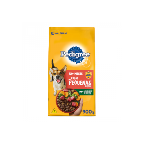 Ração Pedigree Carne e Vegetais Cães Adultos Raças Pequenas 900g