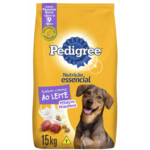Ração Pedigree Nutrição Essencial Carne Leite Cães Adultos Raças Pequenas 15kg