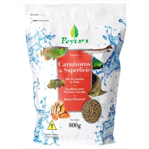 Ração Poytara Carnívoros de Superfície 800g