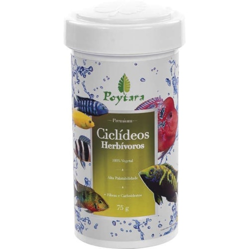 Ração Poytara Ciclídeos Herbívoros 75g