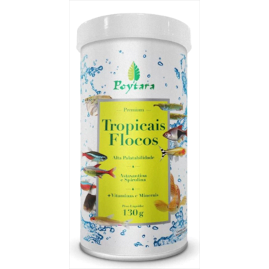 Ração Poytara Flocos Tropicais 130g
