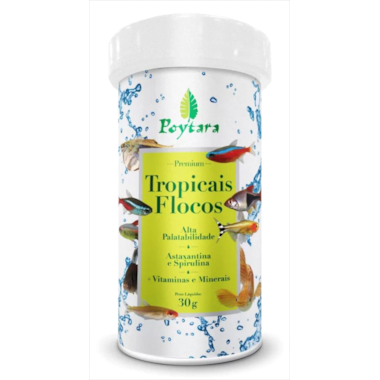 Ração Poytara Flocos Tropicais 30g