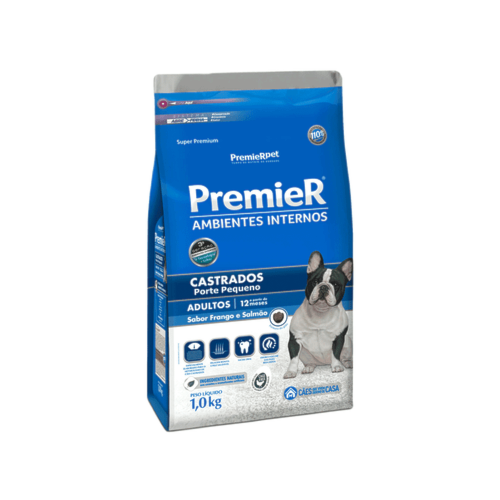 Ração Premier Ambientes Internos Cães Adultos Castrados Raças Pequenas 1kg