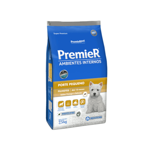 Ração Premier Ambientes Internos cães Filhotes 7,5kg