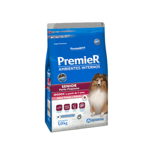 Ração Premier Ambientes Internos Cães Sênior Raças Pequenas 1kg