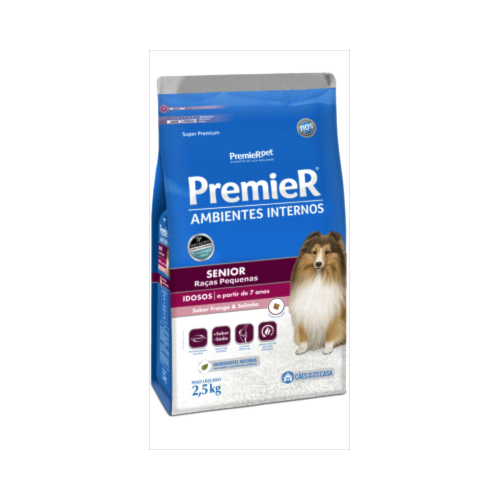 Ração Premier Ambientes Internos Cães Sênior Raças Pequenas 2,5kg