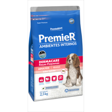 Ração Premier Dermacare Ambiente Interno Cães Adultos Raças Pequenas 2,5kg
