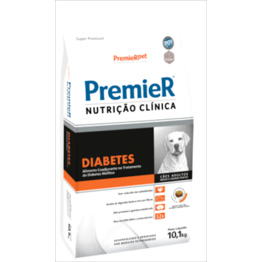 Ração Premier Diabetes Cães Raças Medias e Grandes 10,1kg