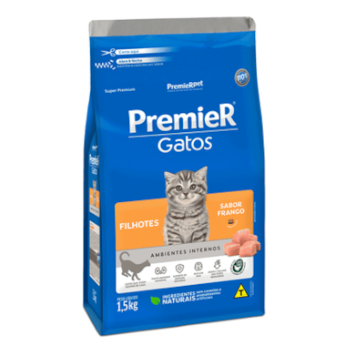 Ração Premier Frango Ambientes Internos Gatos Filhotes 1,5kg