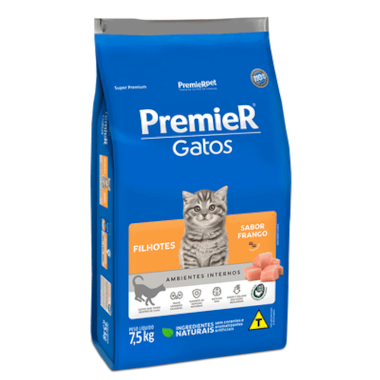 Ração Premier Frango Ambientes Internos Gatos Filhotes 7,5kg