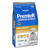 Ração Premier Frango e Salmão Ambiente Interno Cães Filhotes Raças Pequenas 12kg