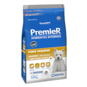 Ração Premier Frango e Salmão Ambiente Interno Cães Filhotes Raças Pequenas 1kg