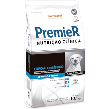 Ração Premier Hipoallergenic cordeiro Arroz Cães Adultos Raças Medias 10,1kg