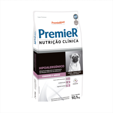 Ração Premier Hipoallergenic Cordeiro Arroz Cães Adultos Raças Pequenas 10,1kg