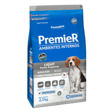 Ração Premier Light Ambientes Internos Cães Adultos Raças Pequenas 2,5kg