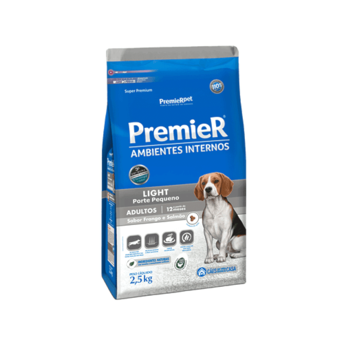 Ração Premier Light Ambientes Internos Cães Adultos Raças Pequenas 2,5kg