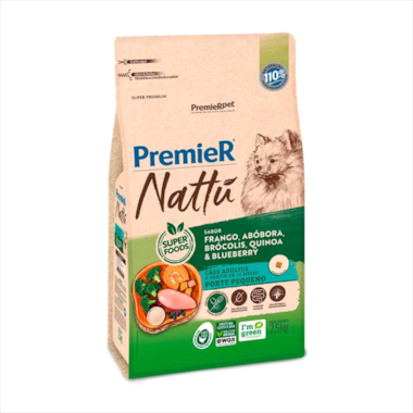 Ração Premier Nattu Abóbora Cães Adultos Raças Pequenas 2,5kg